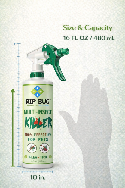 Rip Bug™ Flea & Tick Spray for Pets (16 oz)