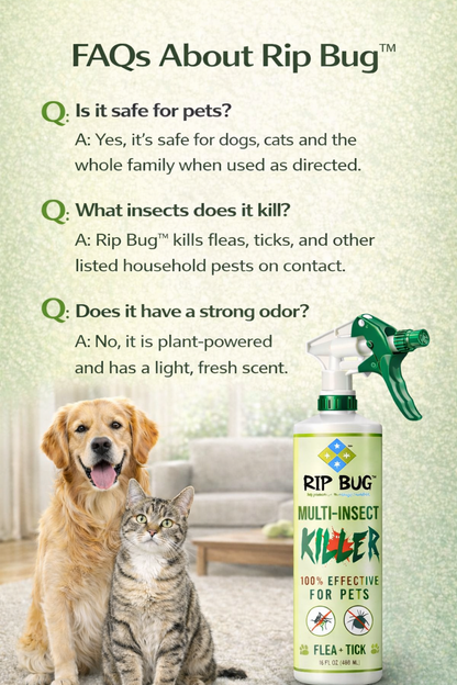 Rip Bug™ Flea & Tick Spray for Pets (16 oz)