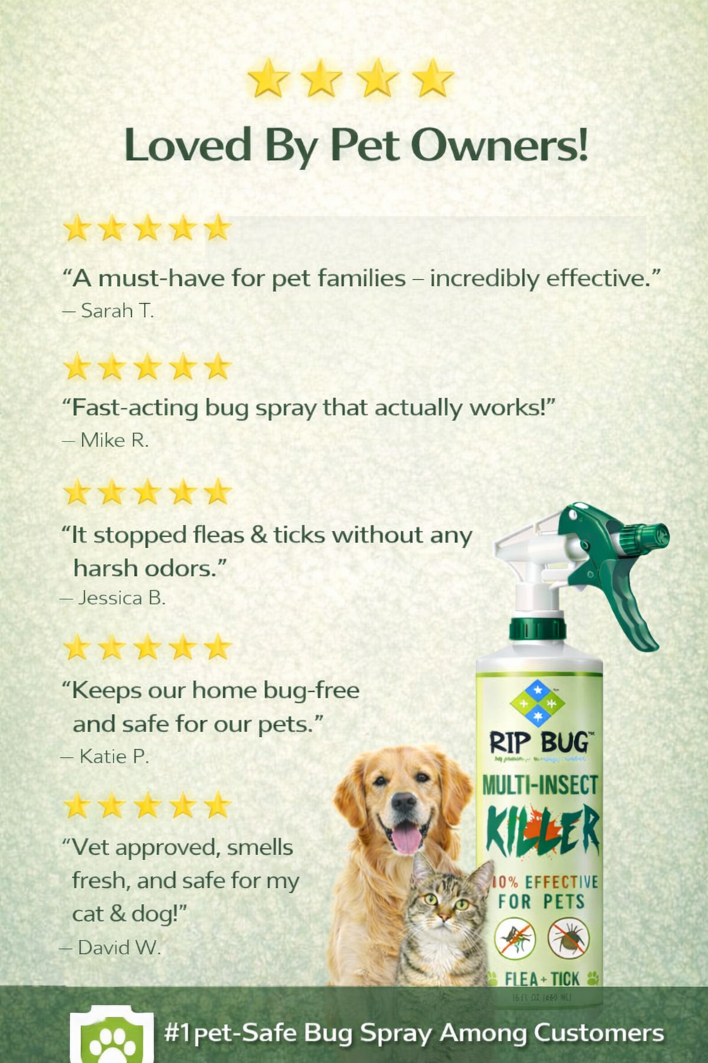 Rip Bug™ Flea & Tick Spray for Pets (16 oz)