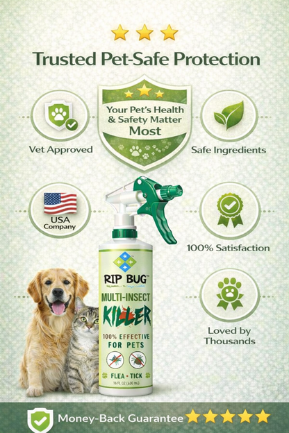Rip Bug™ Flea & Tick Spray for Pets (16 oz)