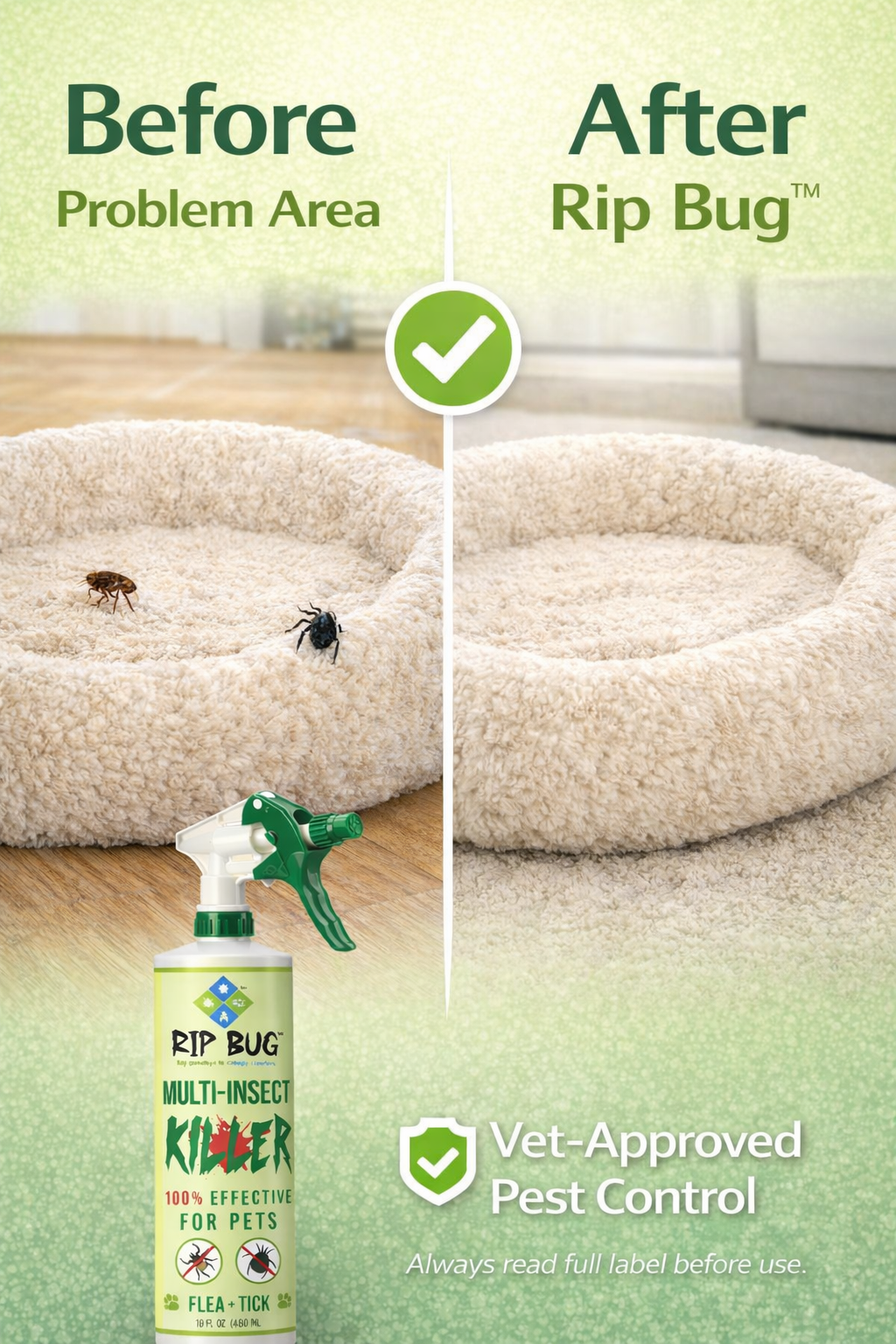 Rip Bug™ Flea & Tick Spray for Pets (16 oz)