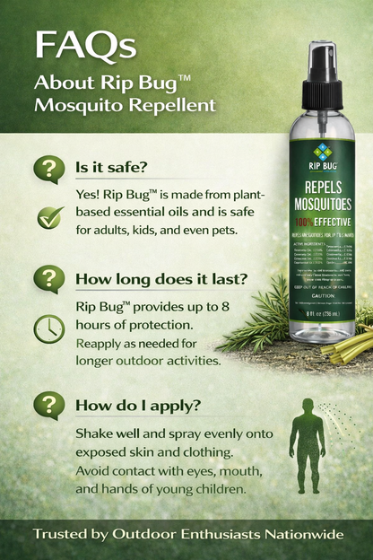Rip Bug™ Mosquito Repellent Spray – Repels Mosquitoes Up to 8 Hours (8 fl oz)