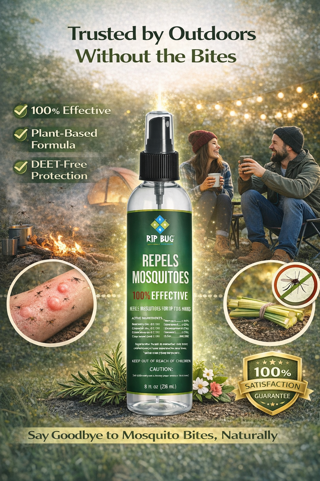 Rip Bug™ Mosquito Repellent Spray – Repels Mosquitoes Up to 8 Hours (8 fl oz)