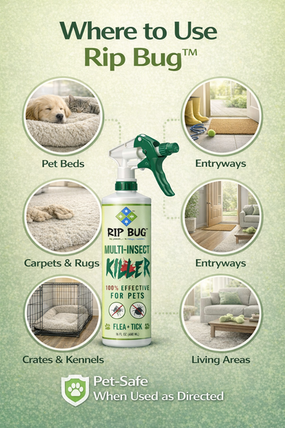 Rip Bug™ Flea & Tick Spray for Pets (16 oz)