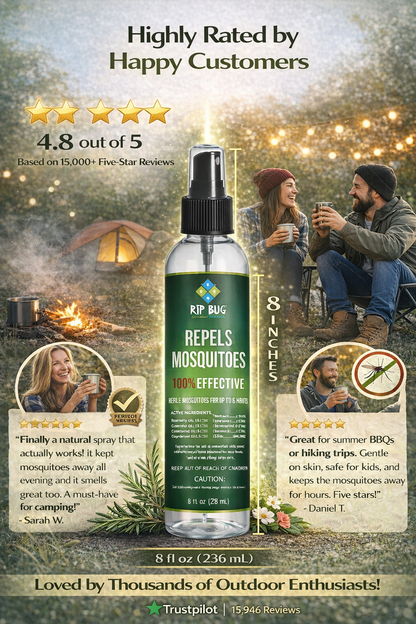 Rip Bug™ Mosquito Repellent Spray – Repels Mosquitoes Up to 8 Hours (8 fl oz)